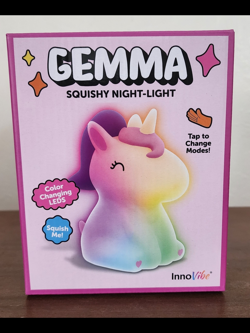 Gemma Squishy Night-Light Unicorn - Pink Multi